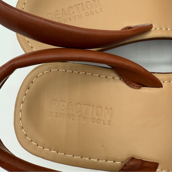 Kenneth Cole Reaction Fine Glass Brown Platform Wedge Sandals Slingback Size 9 - Picture 9 of 14